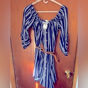 Ultra Flirt XL off the shoulder dress w/braided belt